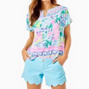 Lilly Pulitzer like new scalloped short mint aqua